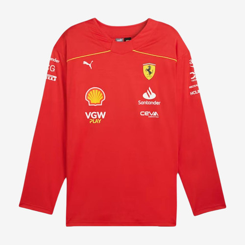 PUMA彪马正品男款ScuderiaFerrari圆领舒适赛车队球衣763607-01