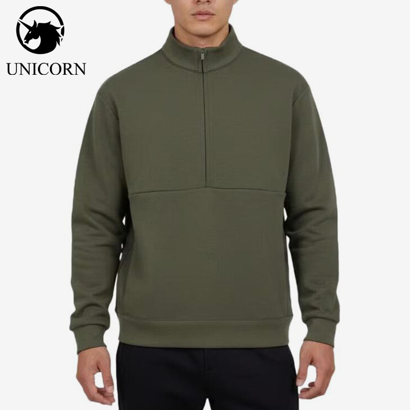 Nike/耐克正品新款男绿色纯色立领套头经典休闲卫衣HQ6954-325