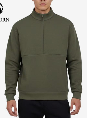 Nike/耐克正品新款男绿色纯色立领套头经典休闲卫衣HQ6954-325