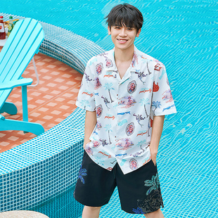 ASHU539 衬衫 李宁正品 运动生活系列男子轻薄透气潮流休闲宽松短袖