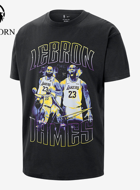 Nike/耐克正品JORDANLeBronNBAT恤新款男经典黑紫色T恤II7126-010