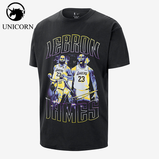 Nike/耐克JORDANLeBronNBAT恤新款男经典黑紫色T恤II7126-010
