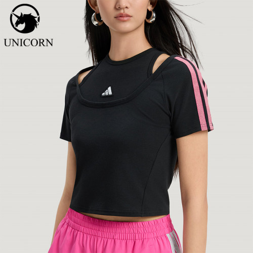 Adidas/阿迪达斯正品DCE 2 LY TEE 2女士时尚短款短袖T恤KS2890
