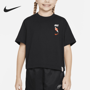 Nike/耐克正品Sportswear大童夏季女孩印花短袖T恤FV5495-010