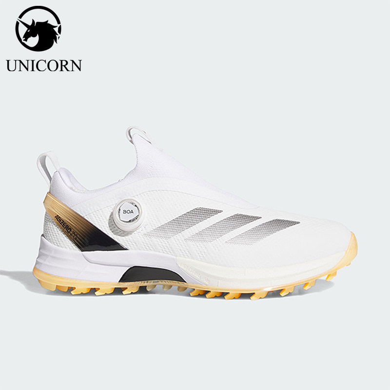 Adidas/阿迪达斯正品ADIZEROZG新款男经典白黄色高尔夫鞋HQ5052