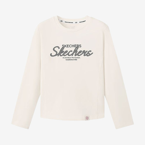 Skechers斯凯奇正品LA燃动街头儿童套头长袖T恤L325G088-01SV