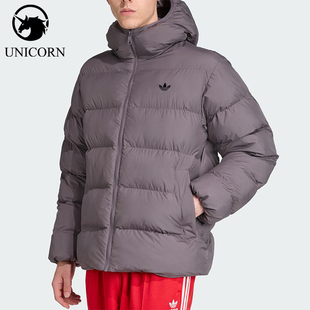 Adidas/阿迪达斯正品三叶草男士休闲连帽保暖梭织耐穿棉服JX4122