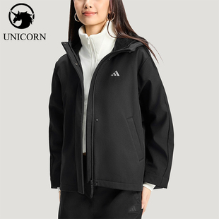 Adidas/阿迪达斯正品2025冬季款女士日常连帽宽松休闲外套KS2782