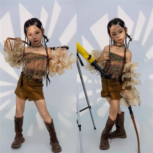 女童沙丘废土风西部牛仔潮服机车模特大赛演出服摄影拍照写真服装