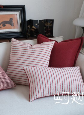 红色抱枕结婚靠枕靠包沙发抱y枕靠垫腰枕套婚庆喜庆大红色软装