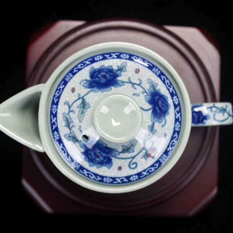 青花瓷中式复古陶瓷茶壶单个小号冲茶泡茶盖碗带手柄客厅功夫茶具图片