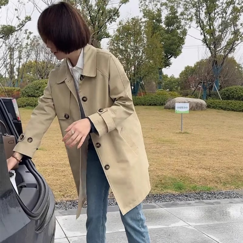 2024早秋新款英伦风气质风衣女宽松显瘦小个子休闲通勤中长款外套