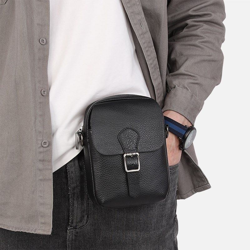 腰包男2024新款真皮迷你小包包男士斜挎包头层牛皮手机包单肩背包,箱包皮具/热销女包/男包,胸包,淘宝优惠券,粉丝福利购,淘宝优惠卷