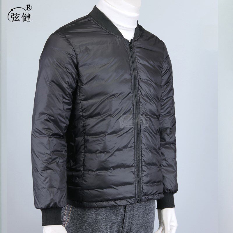 薄款羽绒服男款内穿棒球领短款秋冬季超轻便中老年人男士羽绒内胆图片