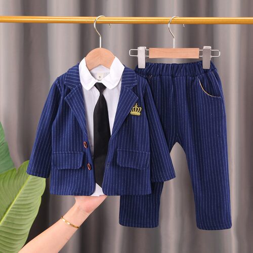儿童秋装2男童礼服套装3潮4一周岁生日衣服0小孩西装1岁宝宝西服5