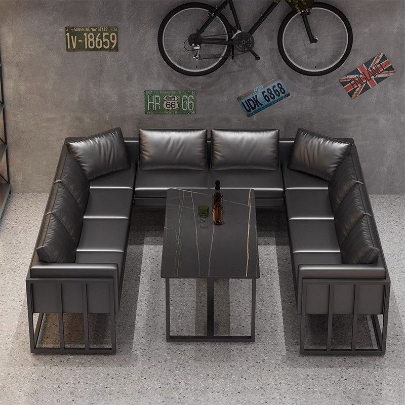 U型卡座沙发酒吧桌椅火锅烧烤店火锅餐厅商用休息区接待工业