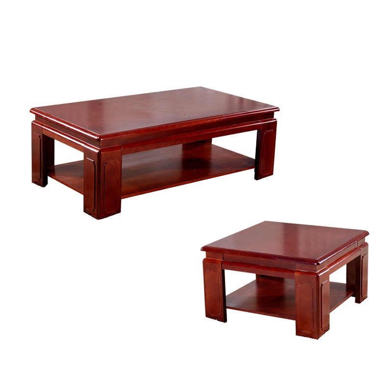 办公家俱中式会客接待洽谈办公区中式长方形实木烤漆茶几