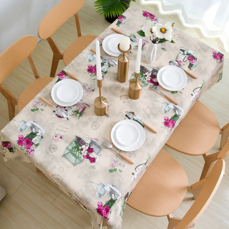 茶几桌布防水防油免洗C塑料餐桌布布艺长方形in台布正方形家用