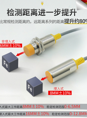 M远长距离接近关三线NN金属感应限位探头传感器FNO