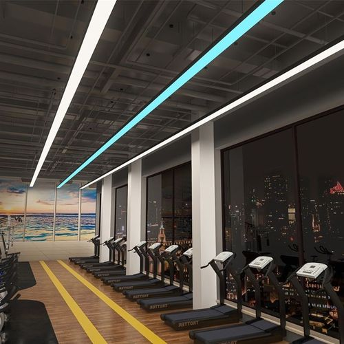 无缝拼接LED长条吊灯办公室健身房店铺大厅展厅超市台球室氛围灯