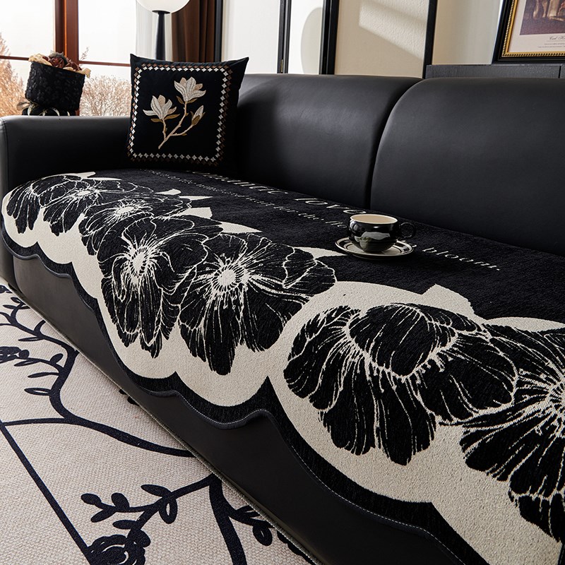 复古异形沙发垫四季通用202新款高级感防滑坐垫子不规则直排盖布