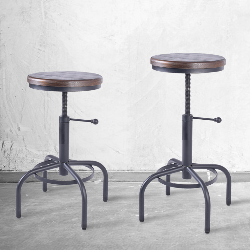 工业风复古做旧酒吧椅咖啡厅奶茶店创意高脚凳家用小户型餐椅升降