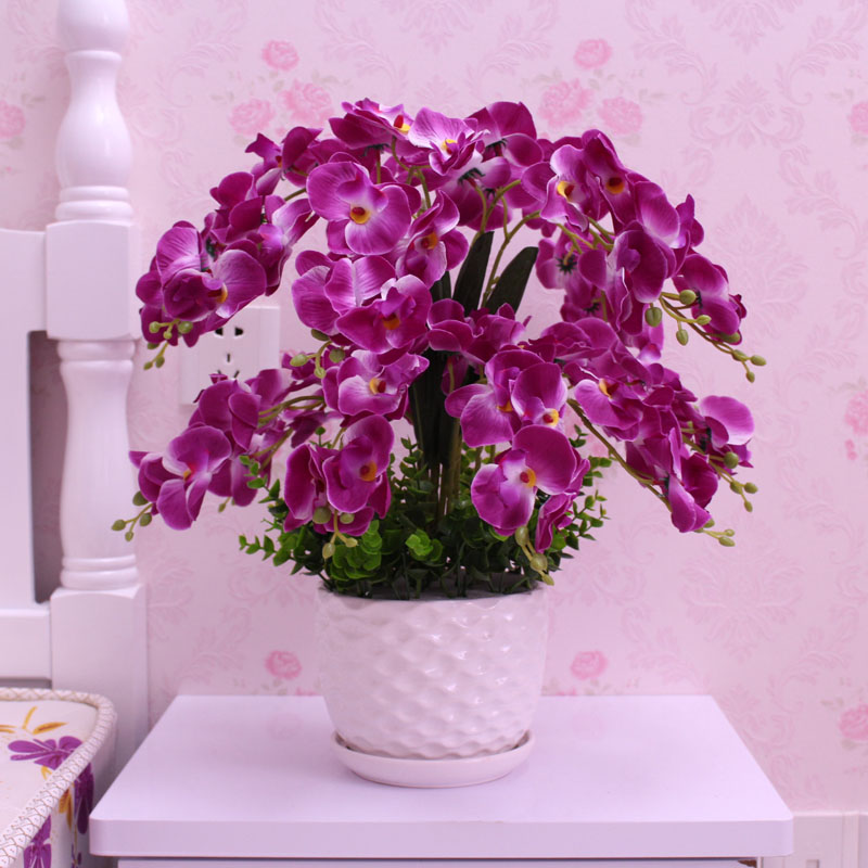 仿真花蝴蝶兰客厅餐桌摆件现代装饰花艺假花兰花塑料花插花花束