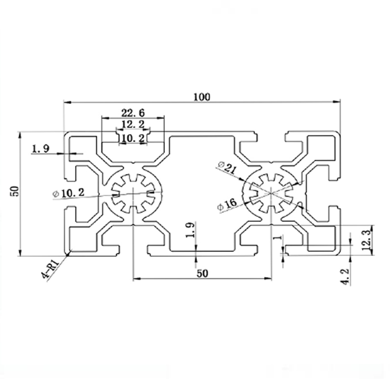 铝合金型材铝材100重型铝型材欧标型材*方管铝型材