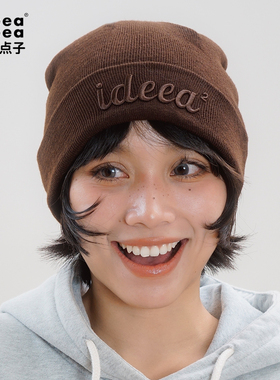 【直播专用】ideea点子点子「ideea²」手写体立体绣针织帽百搭