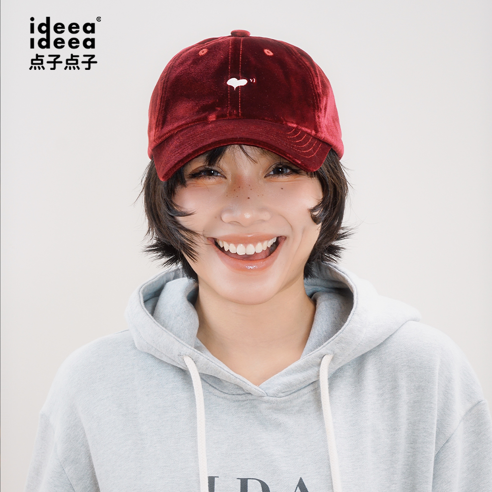 ideea点子点子丝绒小爱心棒球帽