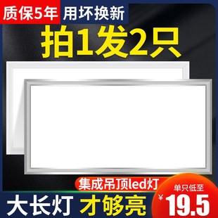 集成吊顶led灯厨房卫吸顶灯生间专用面板灯厕所铝扣板长条平板灯