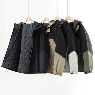 B374 户外防风防水保暖棉衣连帽棉服外套冲锋衣潮 2024冬新款 男士