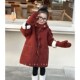 宝宝洋气长款 亲子装 新品 韩国女童加绒大衣冬季 连帽棉衣 圣诞新年款
