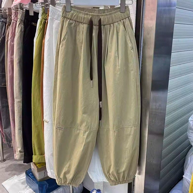 特大码300斤工装裤男女春夏薄款束脚卫裤宽松直筒九分萝卜哈伦裤2,男装,休闲裤,淘宝优惠券,粉丝福利购,淘宝优惠卷