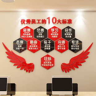 公司企业文化办公室会议室布置装饰励志3D亚克力墙贴团队激励标语