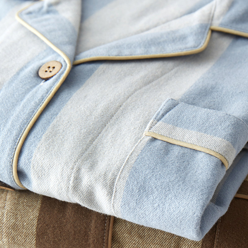 新款绒布情侣睡衣女春秋纯棉磨毛条纹全棉男士家居服两件套装大码,女士内衣/男士内衣/家居服,睡衣/家居服套装,淘宝优惠券,粉丝福利购,淘宝优惠卷