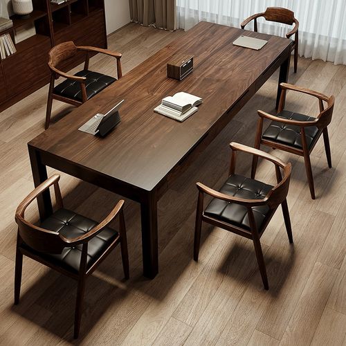 胡桃木茶桌椅组合2025新款高端现代茶台办公室家用可嵌入泡茶桌