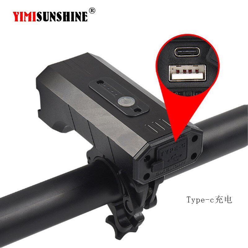 自行车前灯4T6远近光灯LED手电筒单车夜骑旋转高亮骑行灯