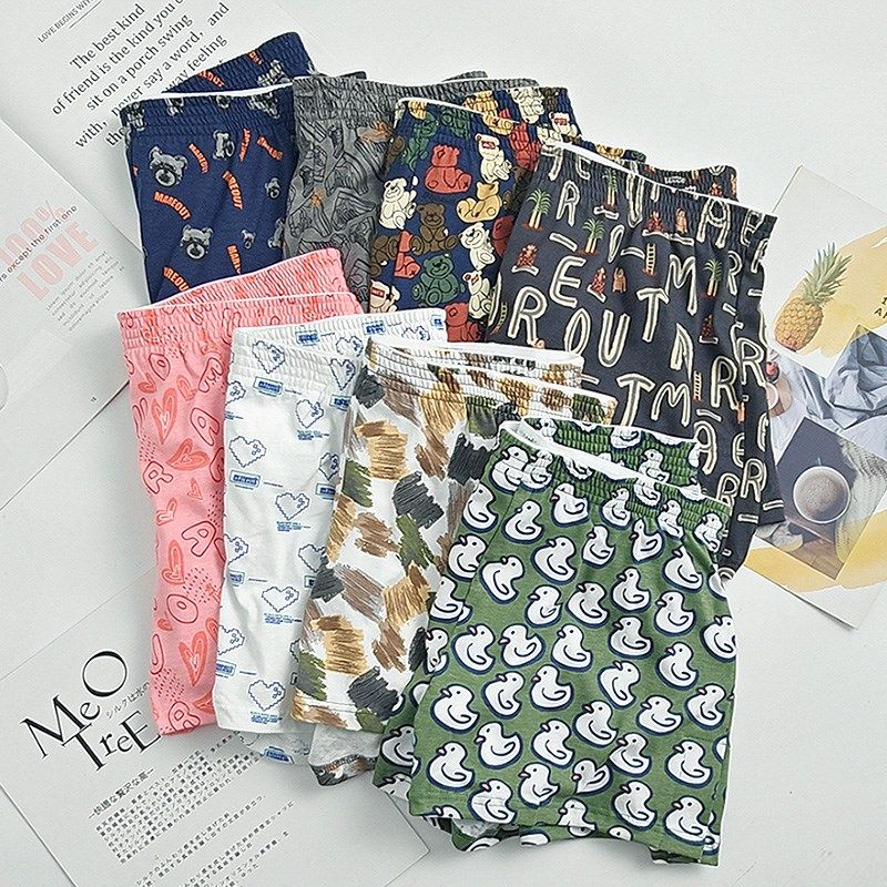 潮款卡通宽松透气阿罗裤男纯棉男士内裤青年平角裤男休闲四角短裤,女士内衣/男士内衣/家居服,男阿罗裤,淘宝优惠券,粉丝福利购,淘宝优惠卷