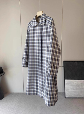 柜2.78W+！美式极简row风~时髦彩色格纹宽松廓形中长款风衣外套女