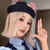 朱迪兔子警官cos卡通耳朵帽子女可爱圆顶礼帽疯狂动物城贝雷帽潮