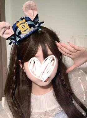 可爱朱迪兔子警官cos卡通礼帽发夹女生疯狂动物城兔耳朵帽子头饰