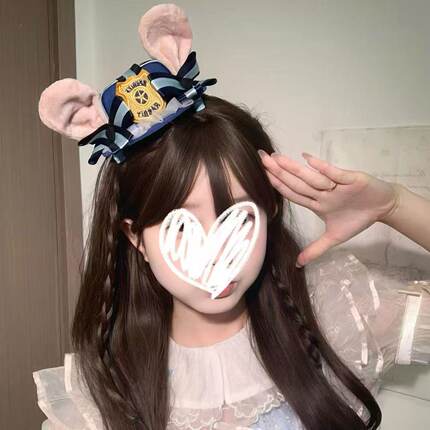 可爱朱迪兔子警官cos卡通礼帽发夹女生疯狂动物城兔耳朵帽子头饰