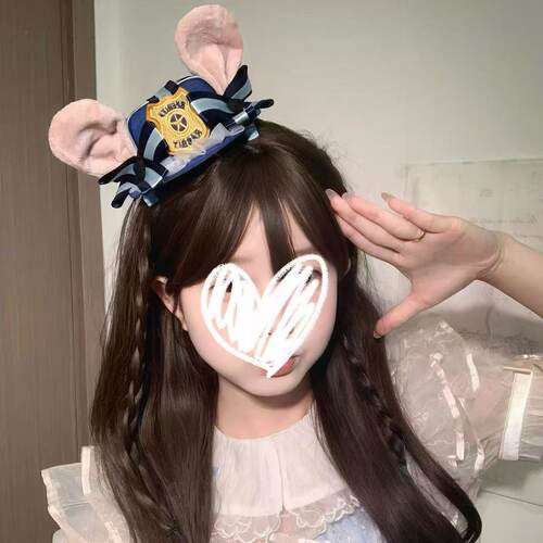 可爱朱迪兔子警官cos卡通礼帽发夹女生疯狂动物城兔耳朵帽子头饰