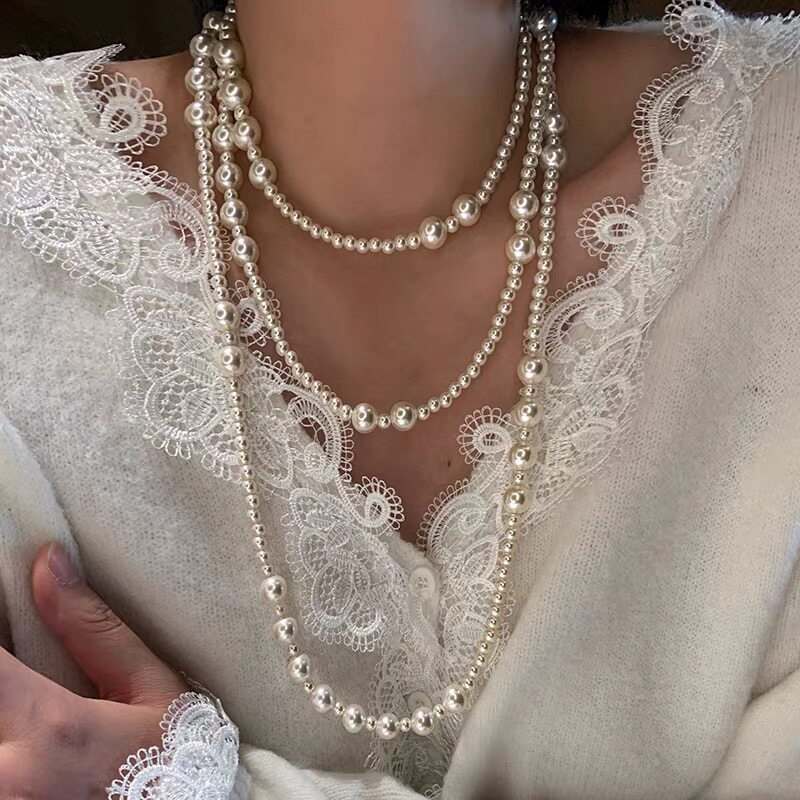 超多种佩戴方式珍珠项链~小香风气质轻奢叠戴长链饰品优雅百搭