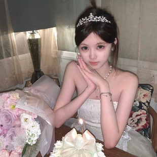 水晶公主皇冠头饰女十八岁生日新娘王冠女神高级感发箍儿童道具