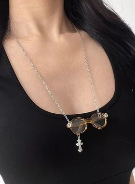 网红眼镜造c型项链树脂眼镜