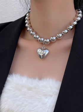 精致大气CCB珠子串珠坠项链女潮