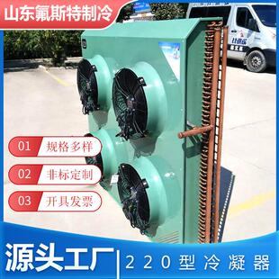 冷凝器翅片式风冷机组冷库制冷风侧出风冷冻铜管风扇式定制冷排