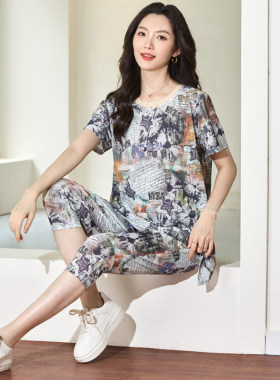 大码女装2025夏装胖妹妹百搭时尚休闲两件套胖mm宽松显瘦运动套装